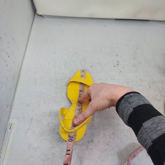 Christian Louboutin O Marylin Leather Yellow Strappy Heel Sandal - Picture 7 of 13